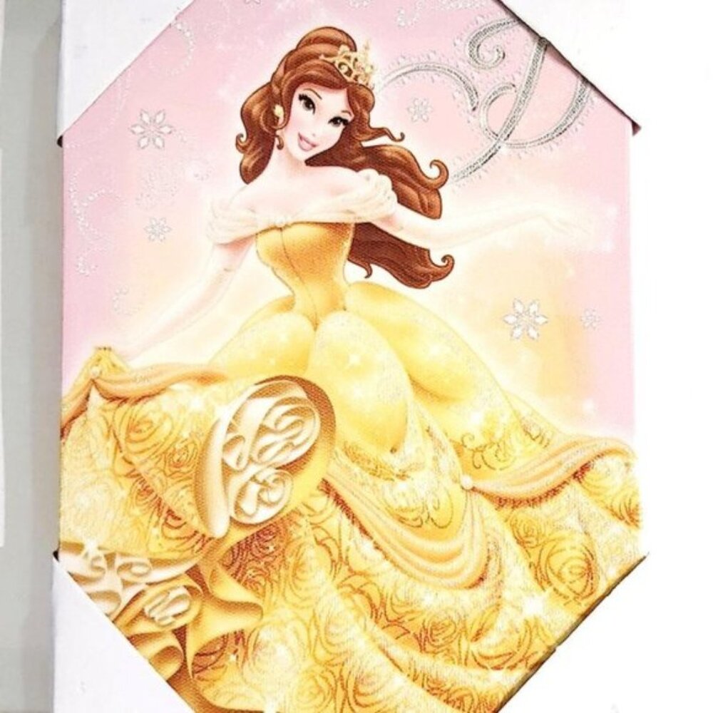 Belle Tiara Disney Princess Canvas Painting , Disney Belle Art , 6.5x8.5 In